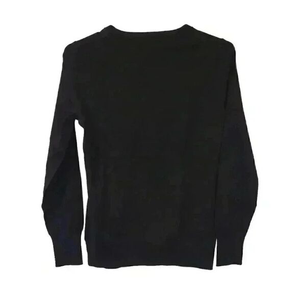 Banana Republic Women's Black Extra Fine Merino Wool/Nylon/Spandex Button Down C - Picture 5 of 11